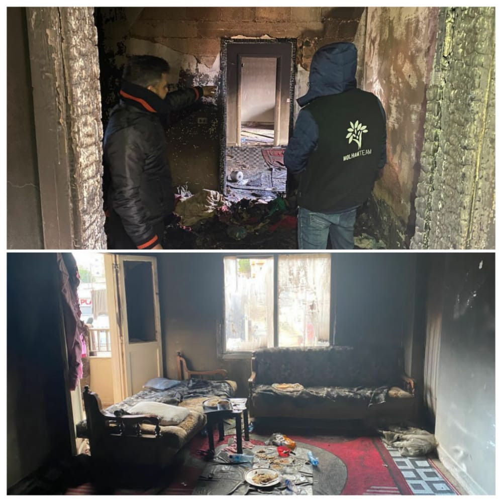 Sameer's house is completely burned down in a fire!