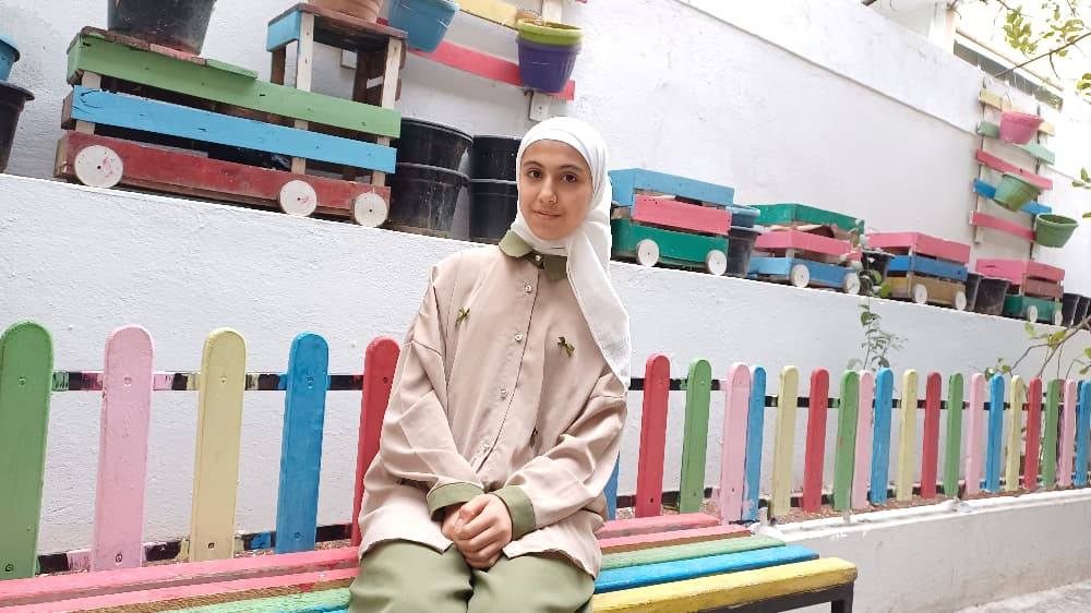 Islam, ein Halbwaisenmädchen aus der Stadt Idlib.