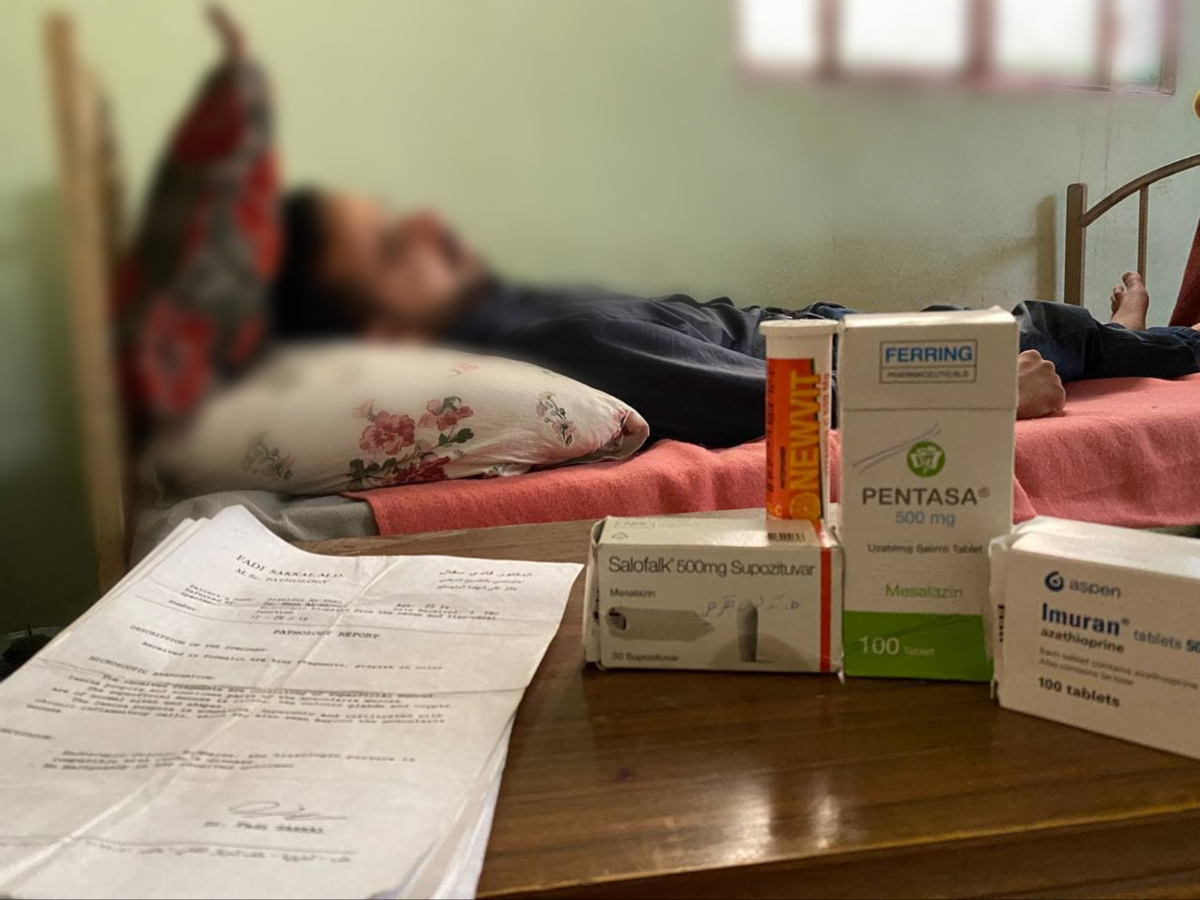 Dia'a is with internal hemorrhage and needs medications