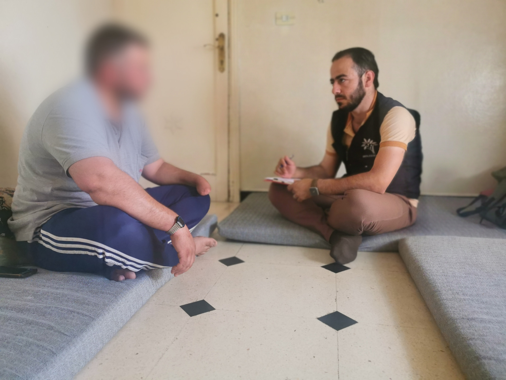 The family got displaced multiple times & its provider suffers from an arm injury