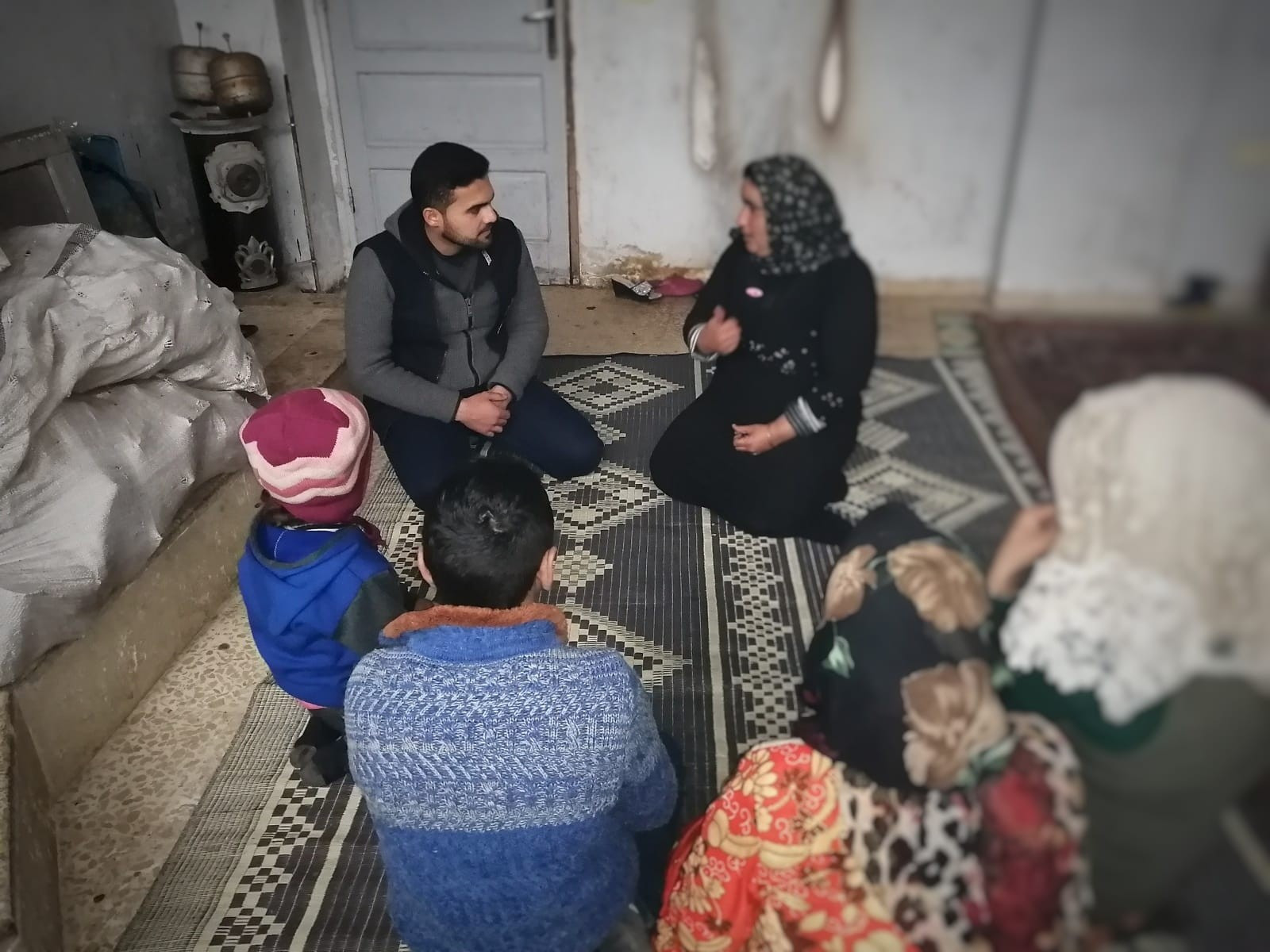 A displaced family fled the shelling and siege