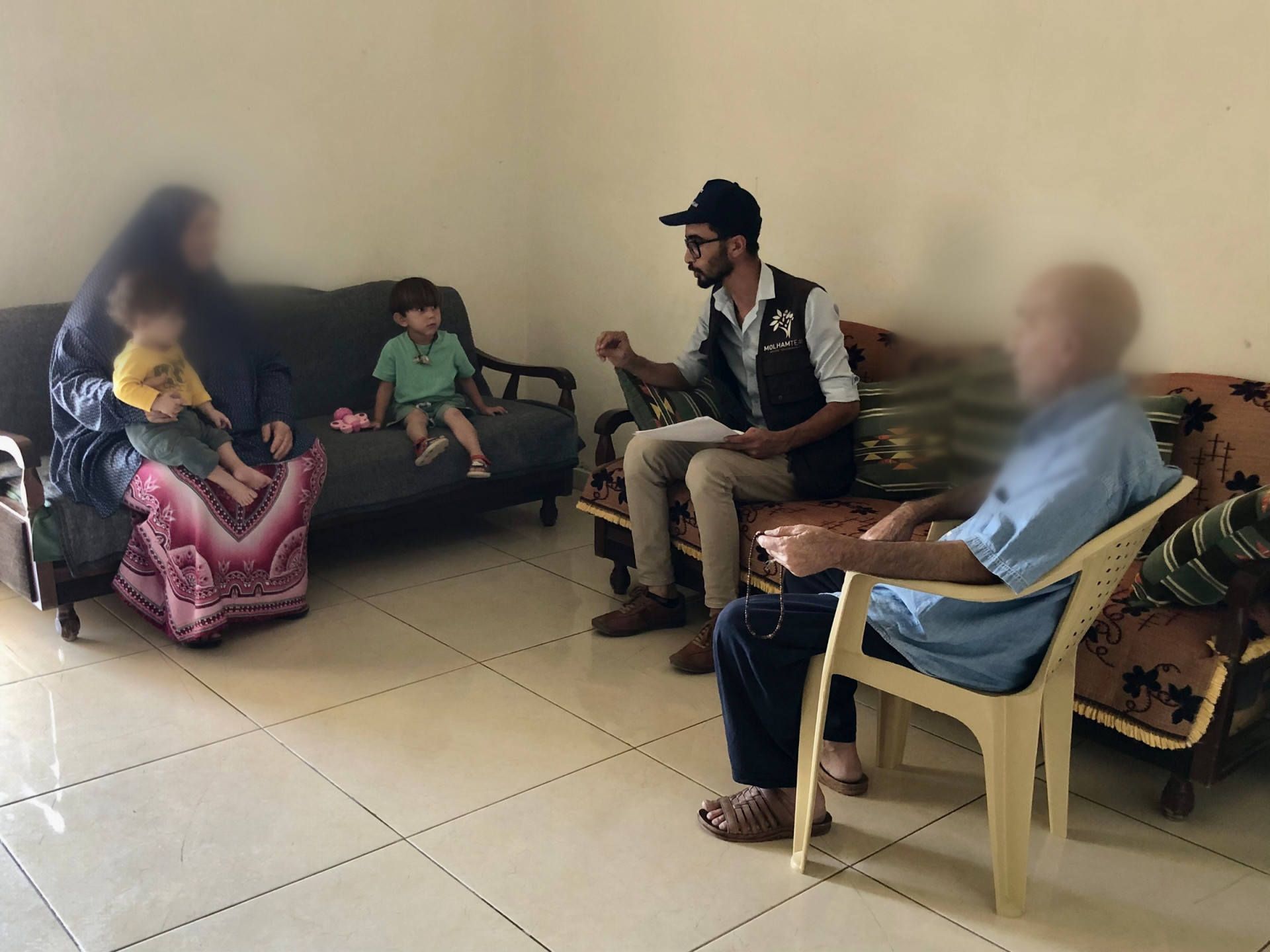 A family with children living in very harsh conditions.