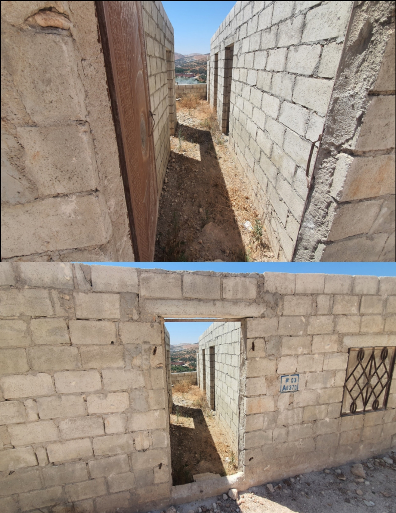 An unfinished house and displacement between here and there.