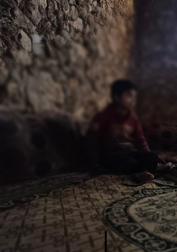 Mahmoud, a child who needs a tendon transfer operation urgently.
