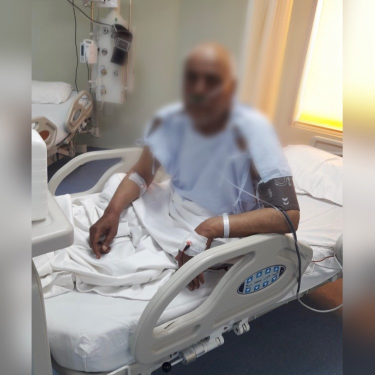 An old man desperately needs treatment