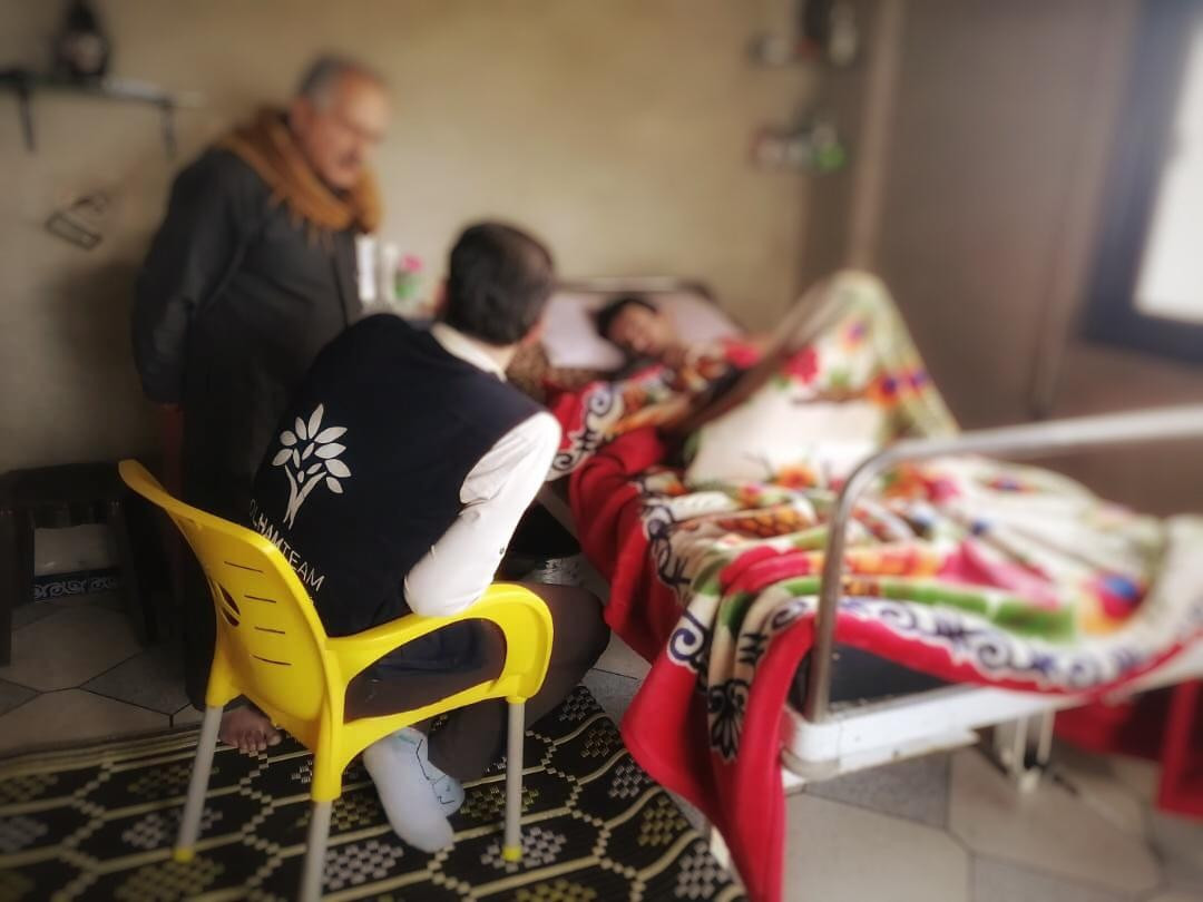 a shrapnel left him paralysis