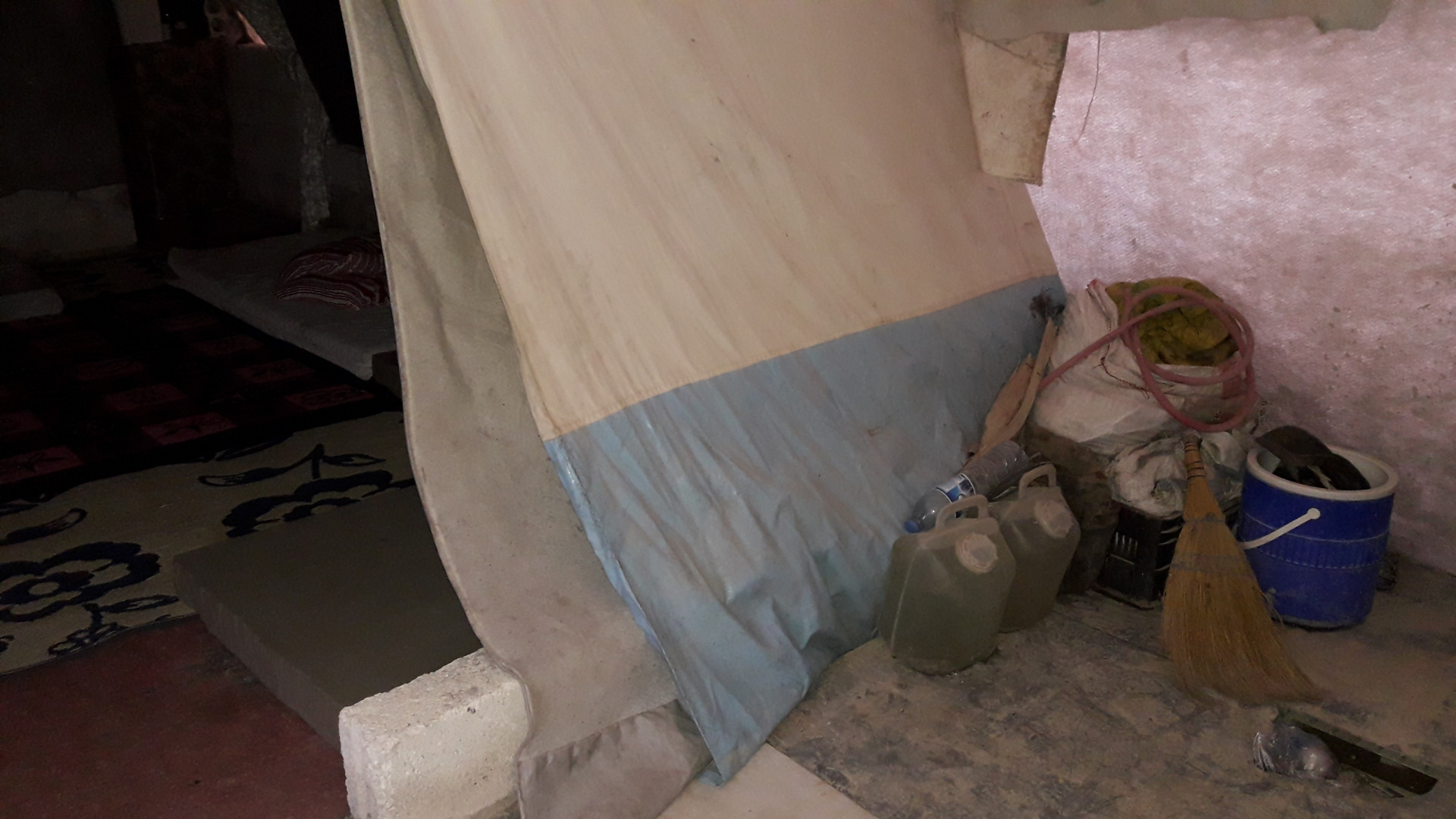 A newborn baby in a camp
