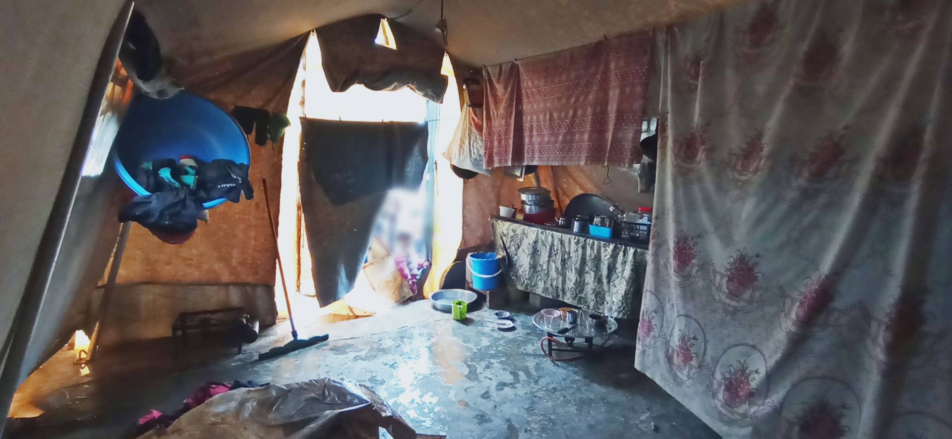 Awad's family endured harsh conditions after he became bedridden, lost his son, and his daughter became ill