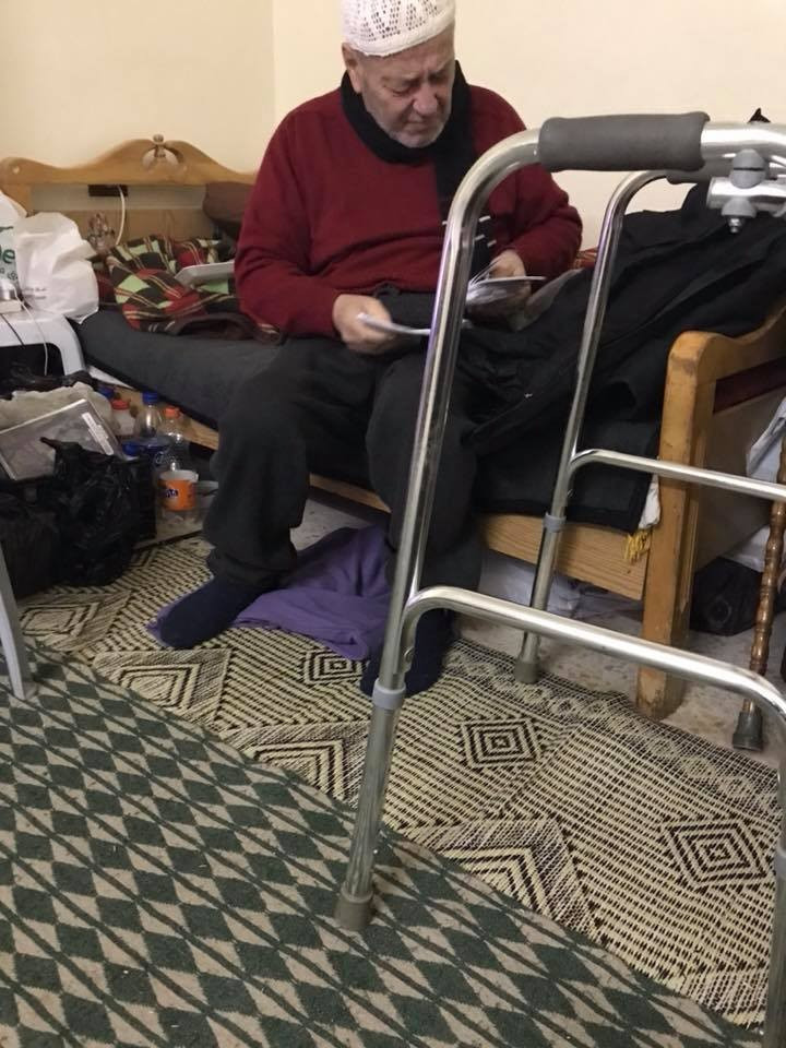 An elderly man in need of medical treatment