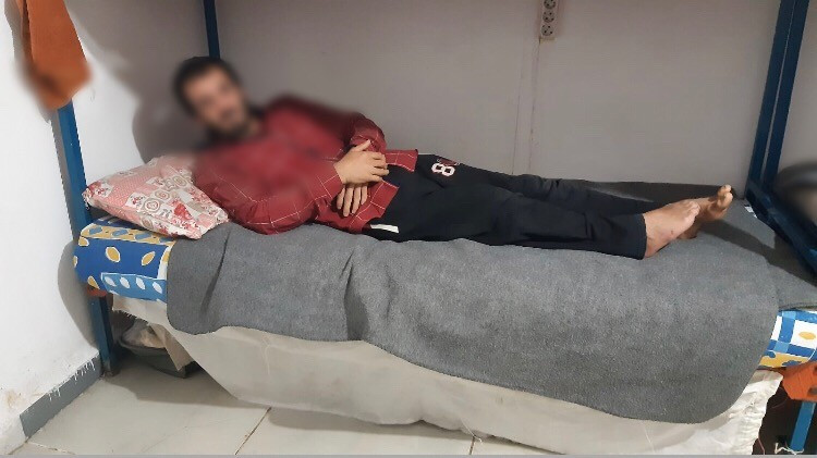 an injured man needs colostomy sacs