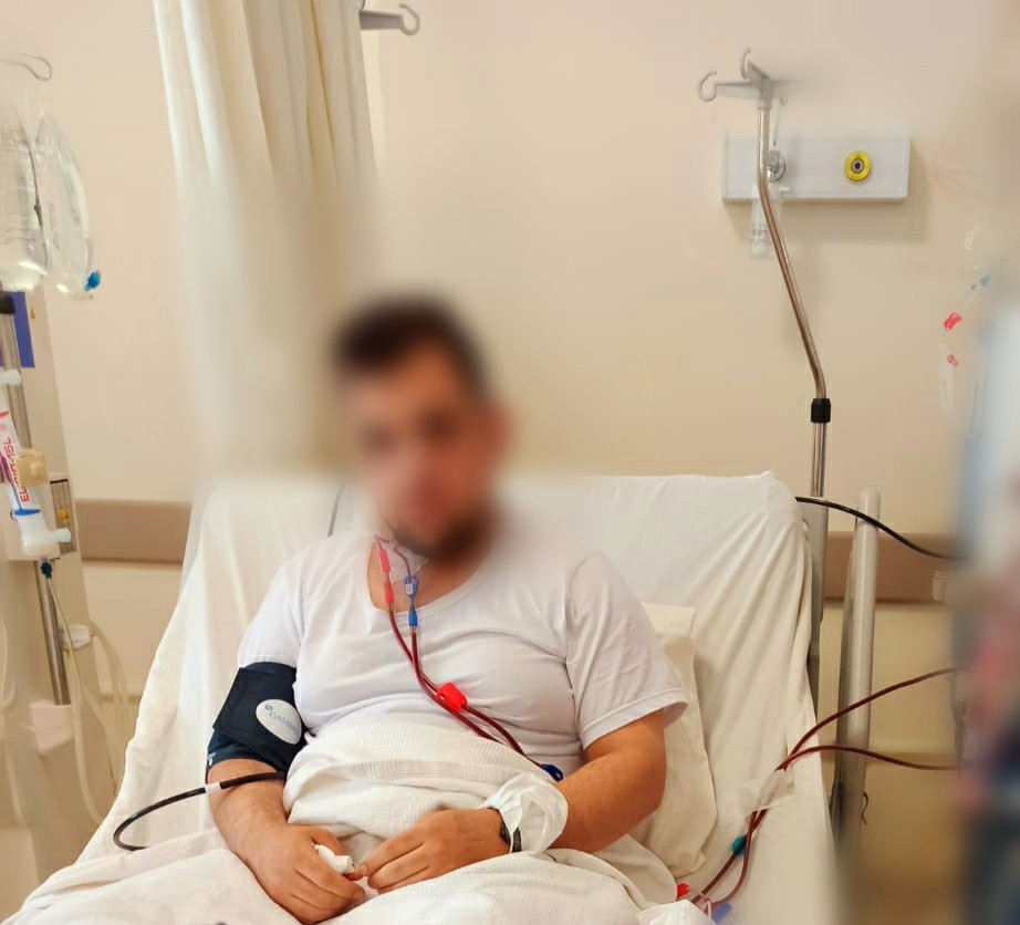 He is with renal failure and eye hemorrhage