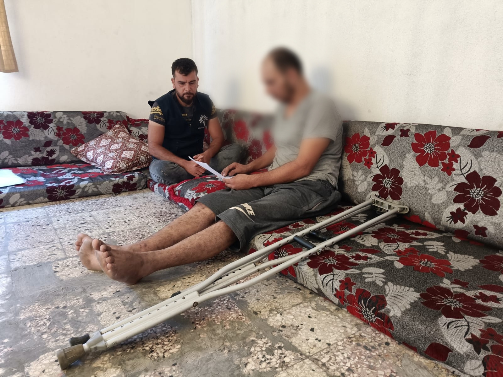 A mortar shell took away his ability of taking care of his family.
