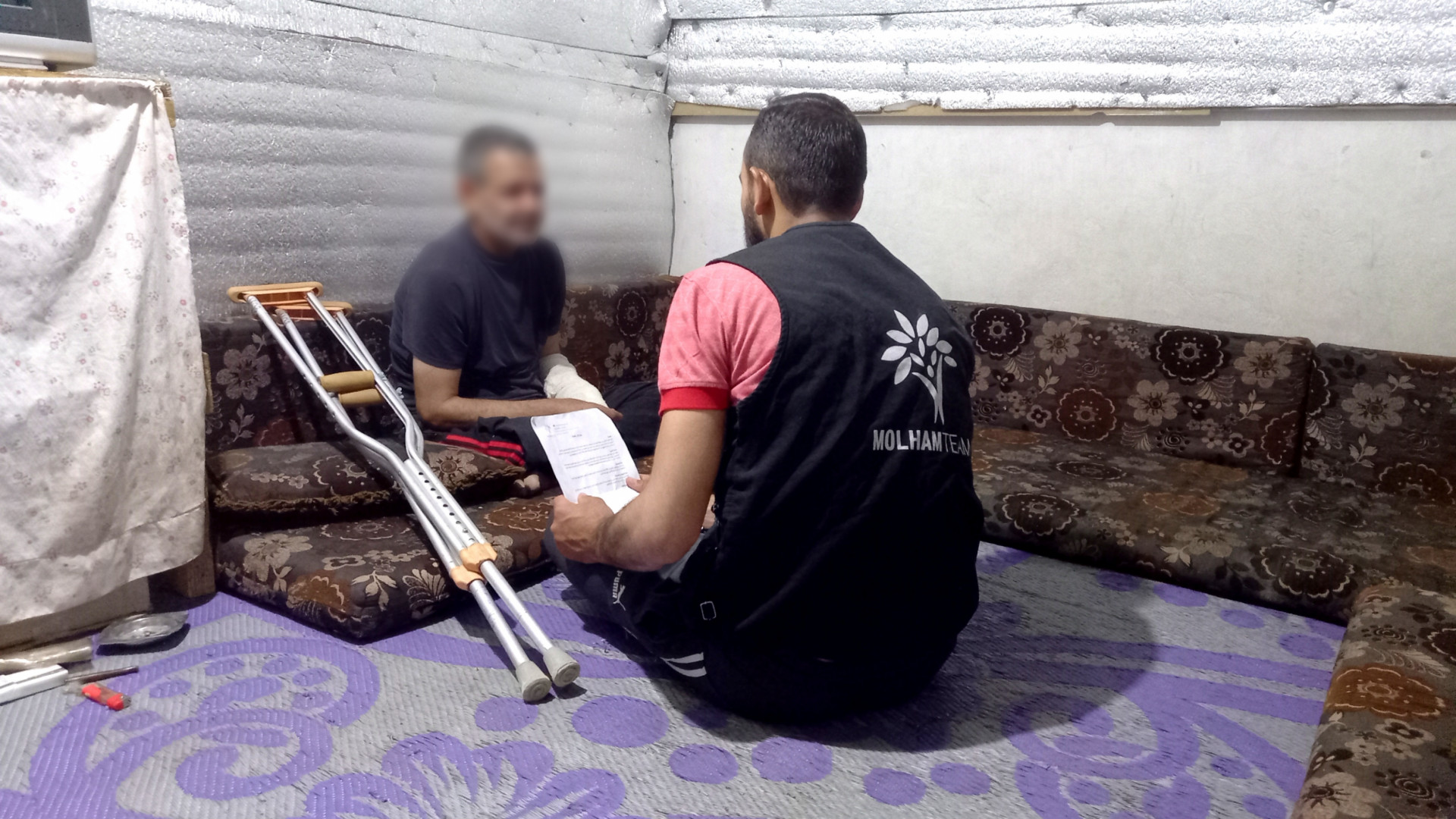 Mohammad is an injured man, needs help