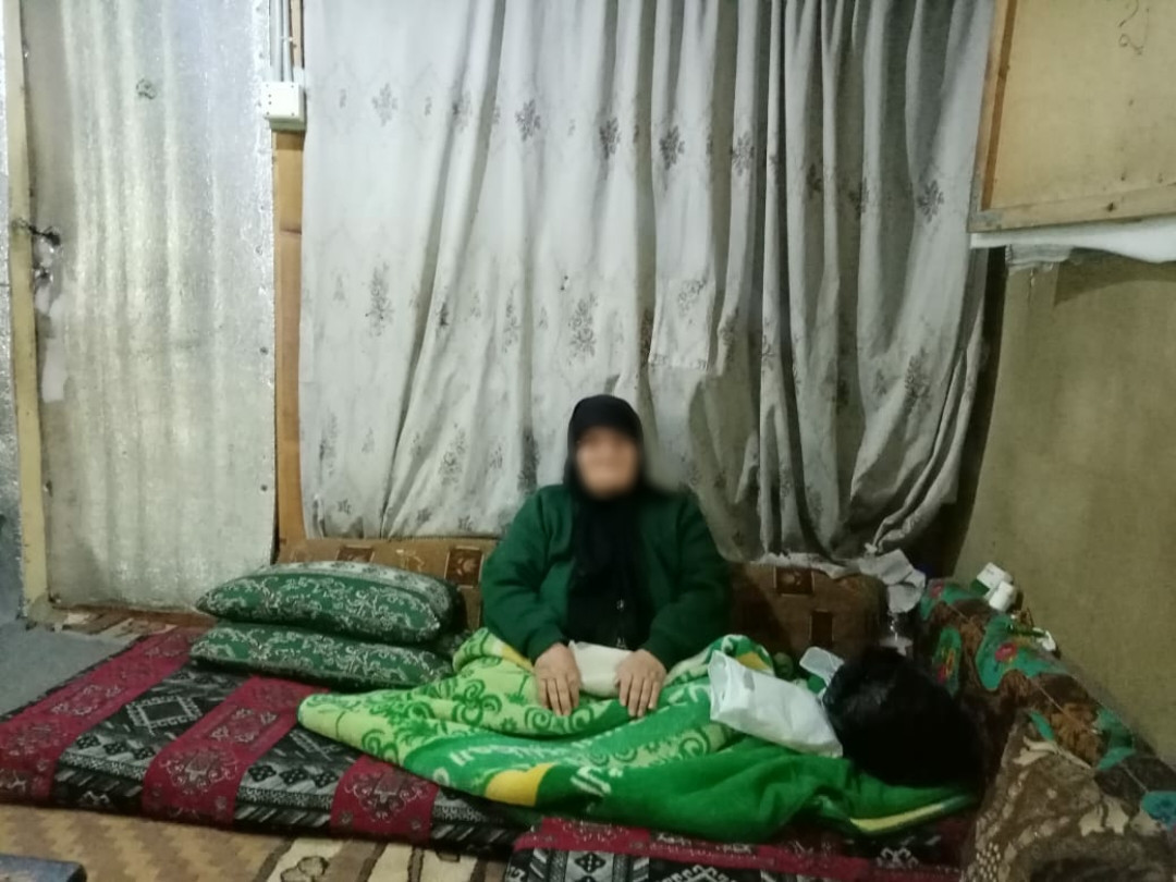 Isam is an elderly man, unable to work