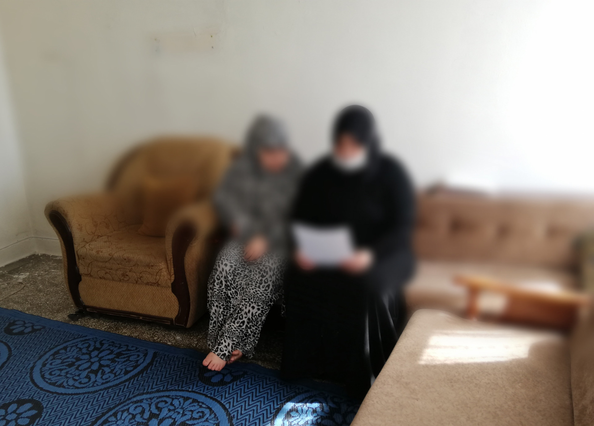 Fatima's husband is missing. she lives with her two daughters without a breadwinner