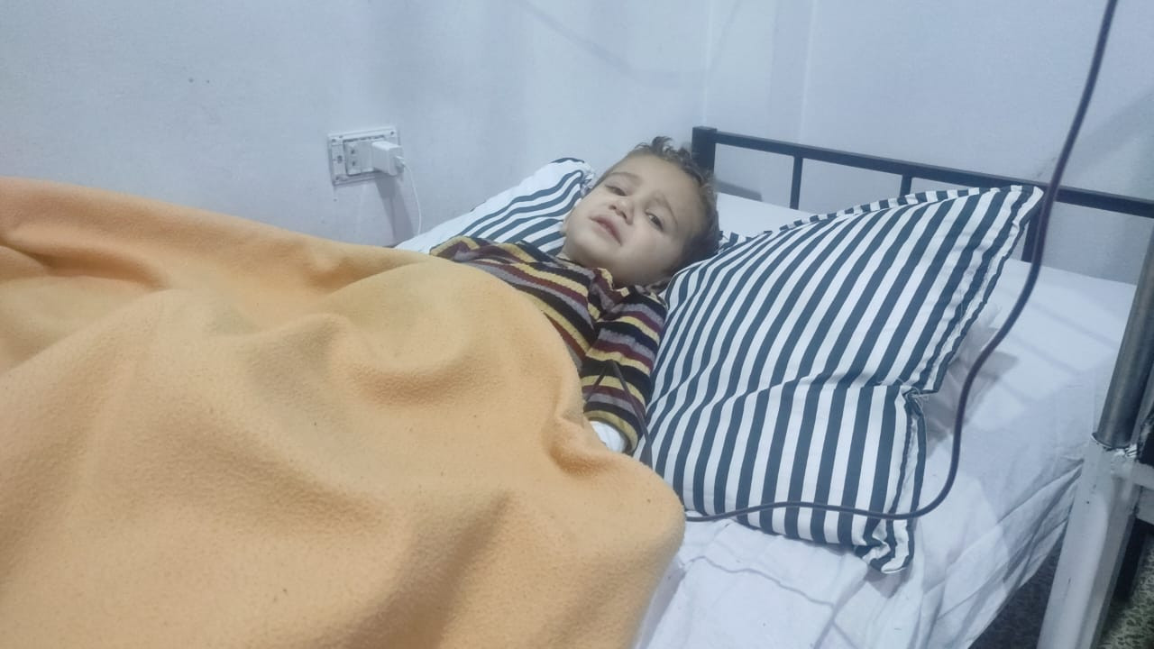 The brain inflammation has left the child exhausted and in need of medication.