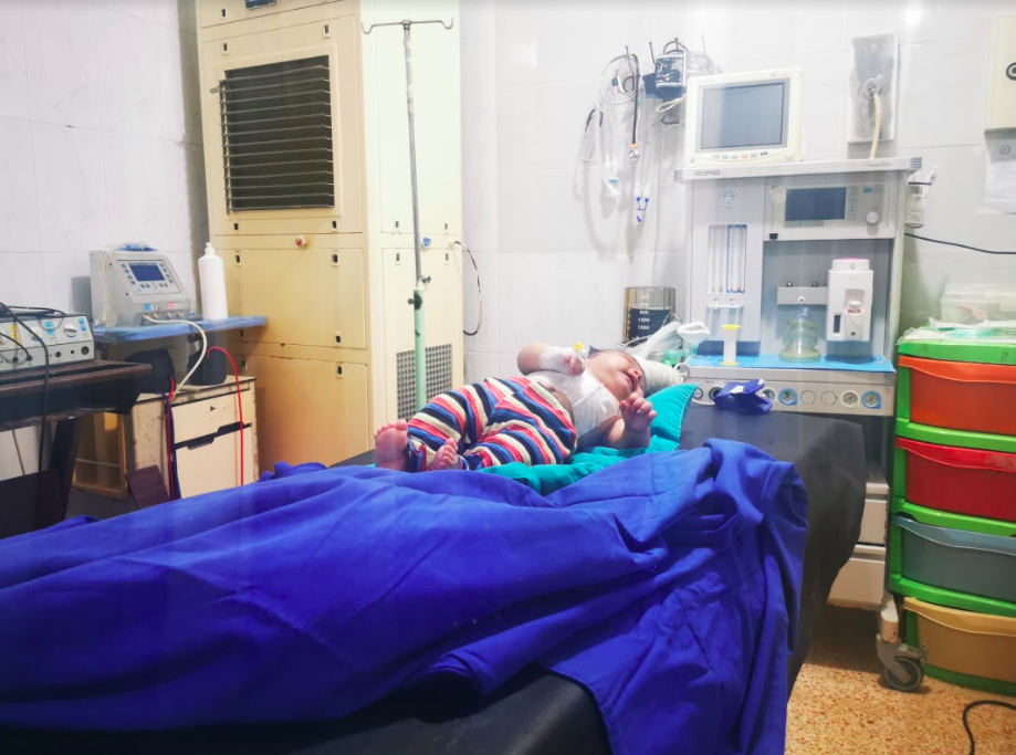 A child with hydrocephalus