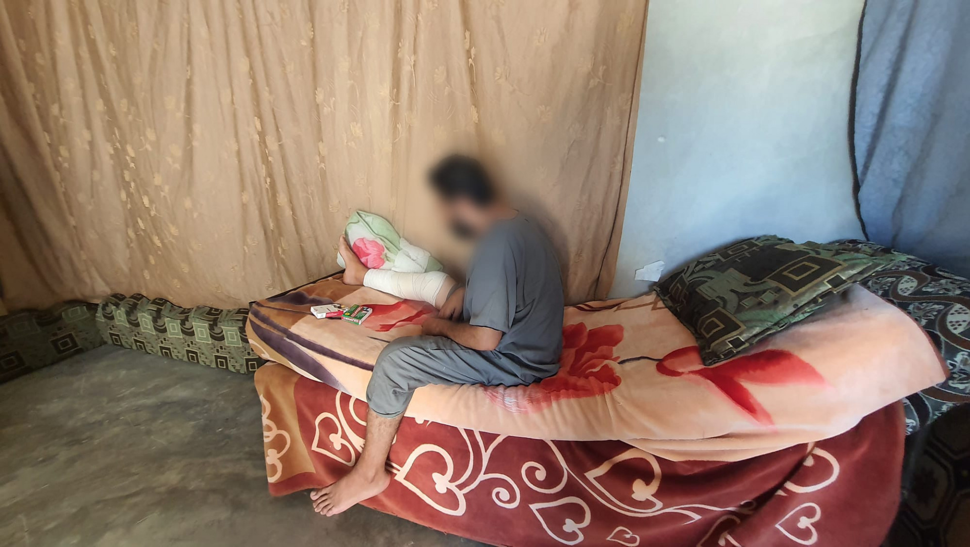 A family living in harsh conditions
