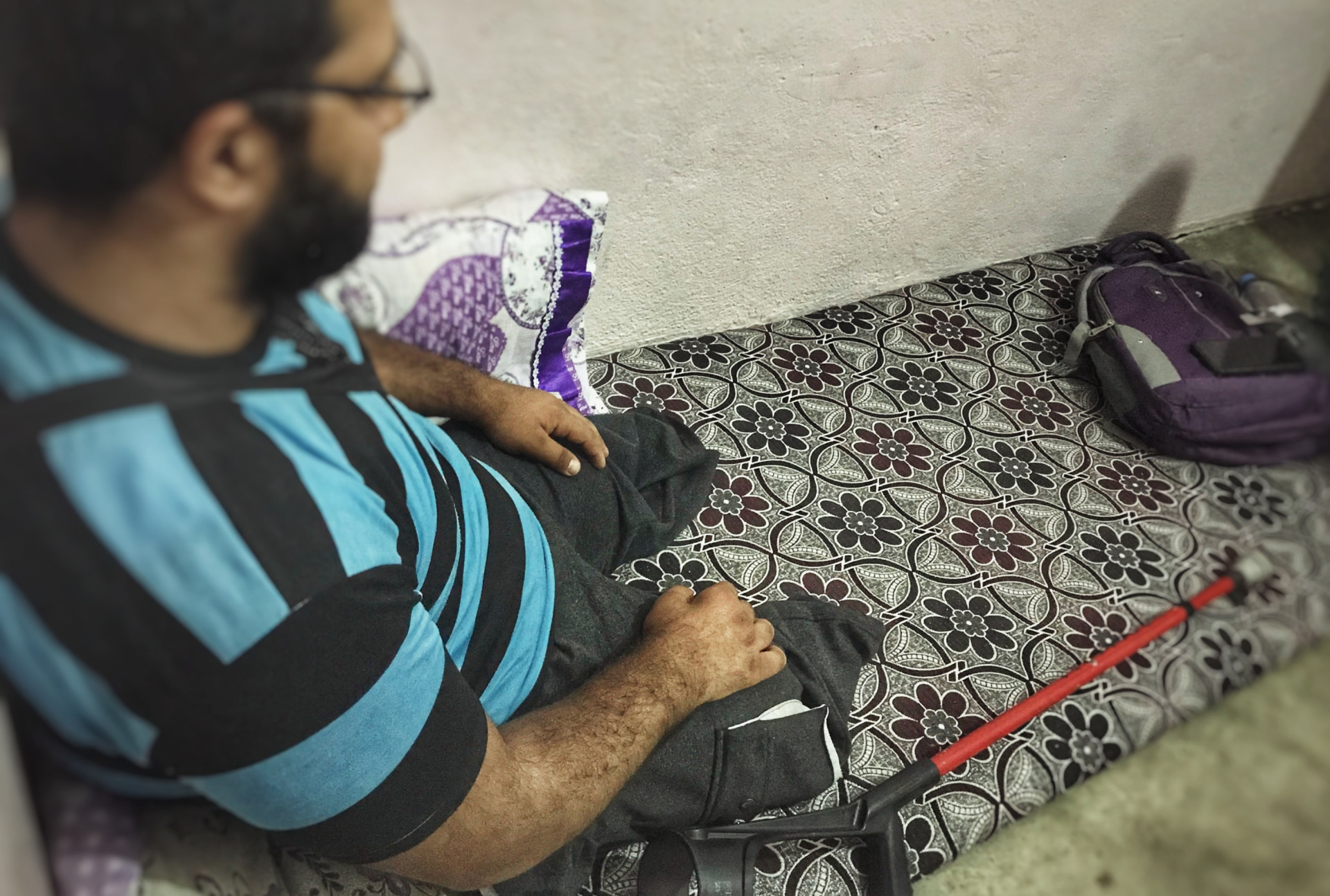 A young man needs a wheelchair