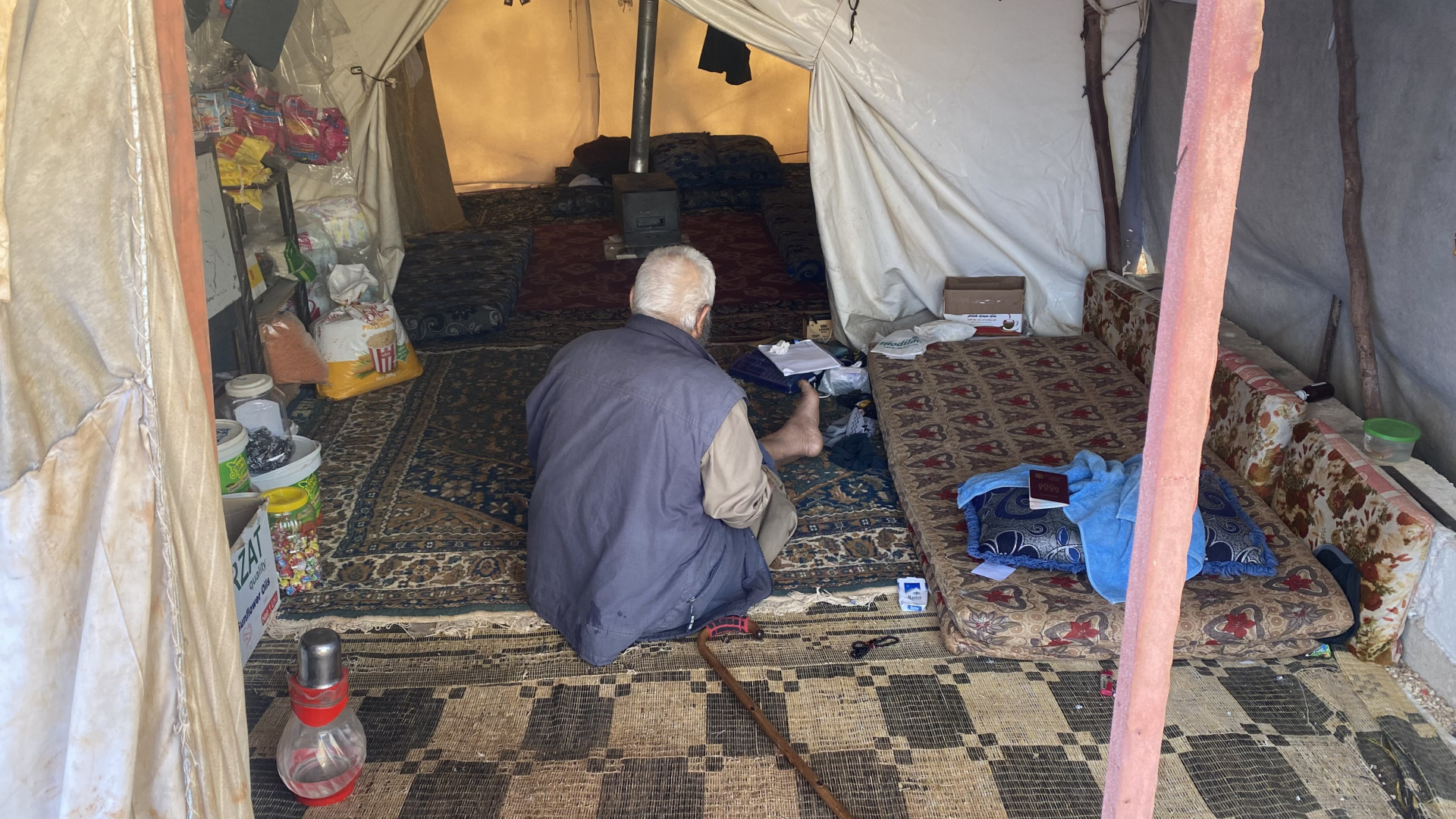 Khaled needs only a small tent.
