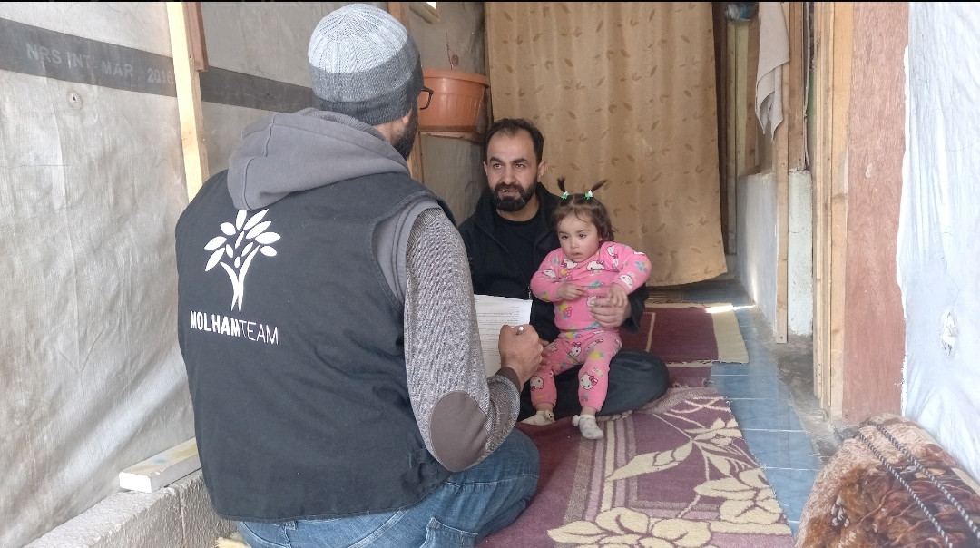 After a long journey of displacement, the family lives hard living conditions