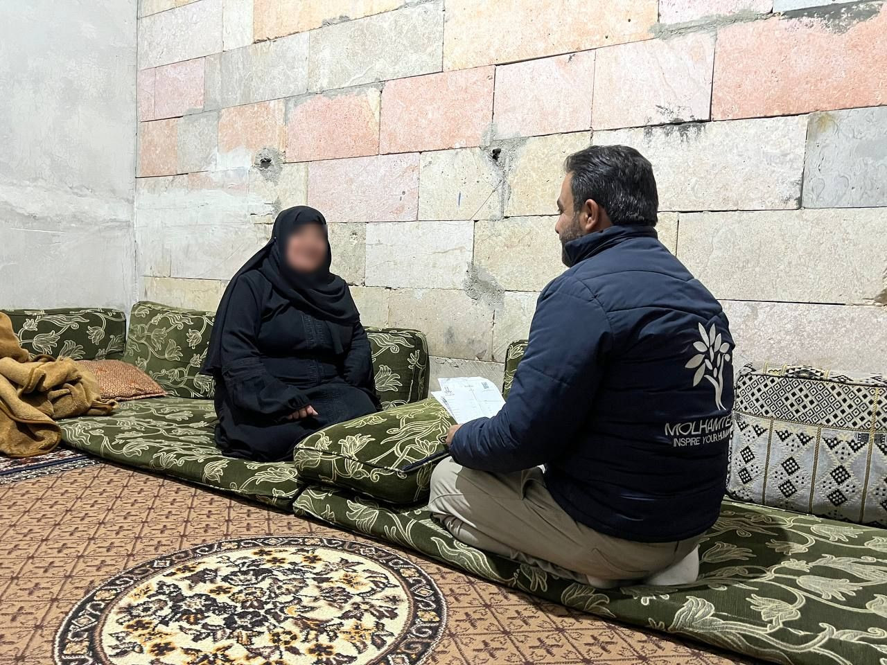 A blind woman with no income