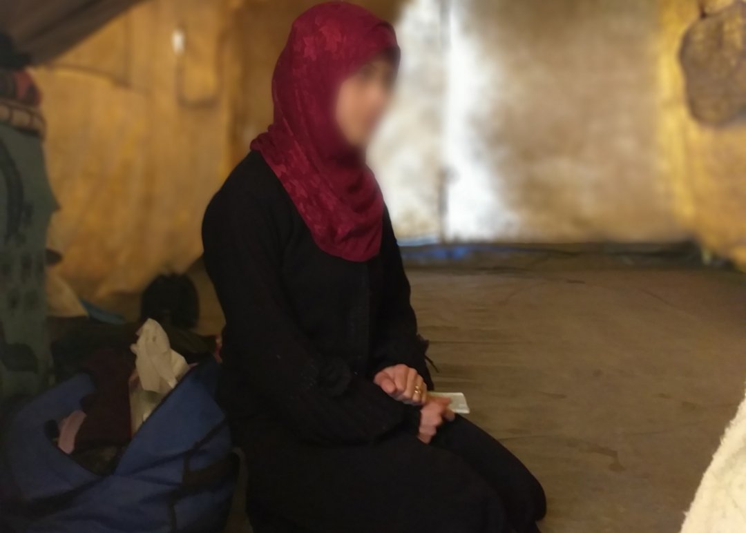 A woman with vision impairments