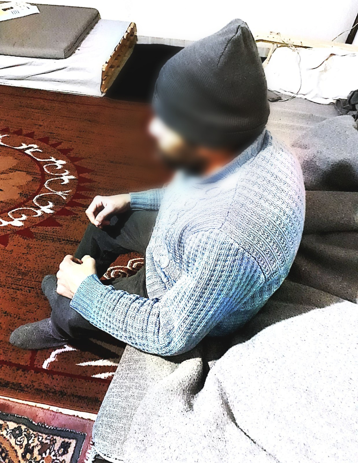 Man with backbone distortion