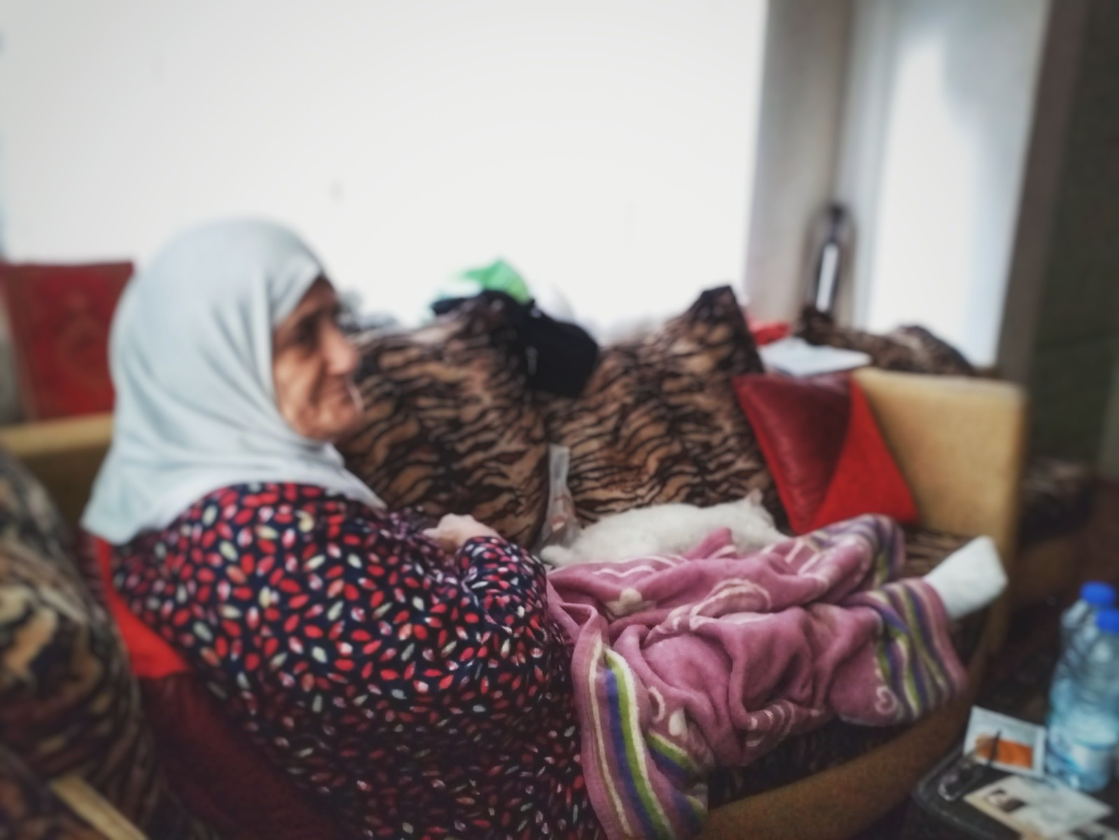 An elderly woman with many diseases