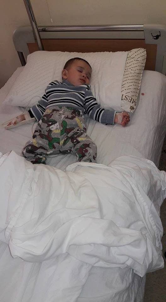 A baby in urgent need for hospitalization