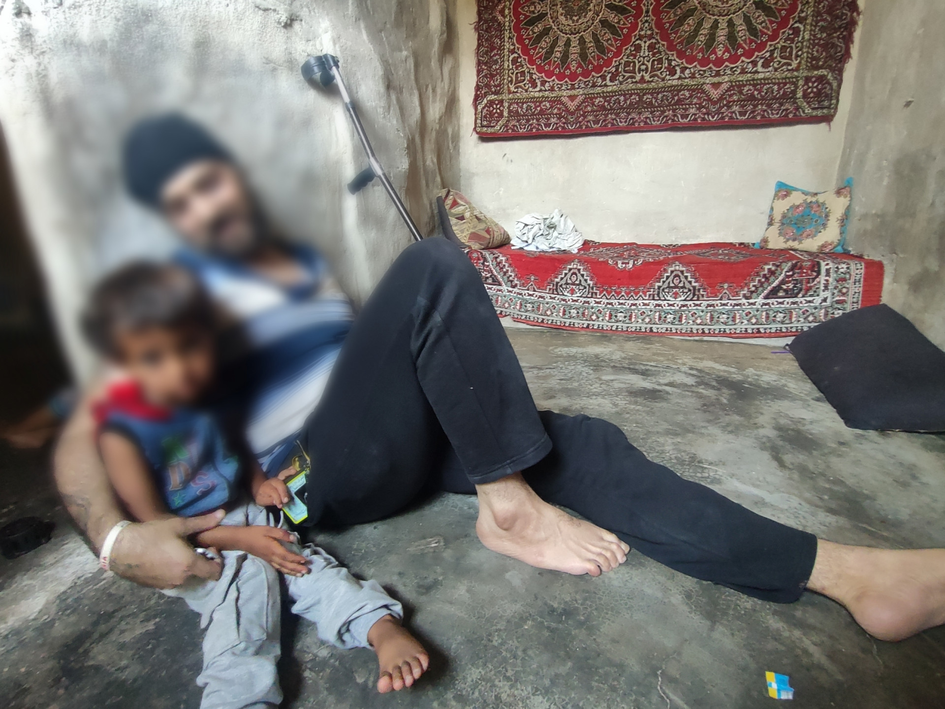 Mustafa is unable to work because of his illness and the injury he suffered.
