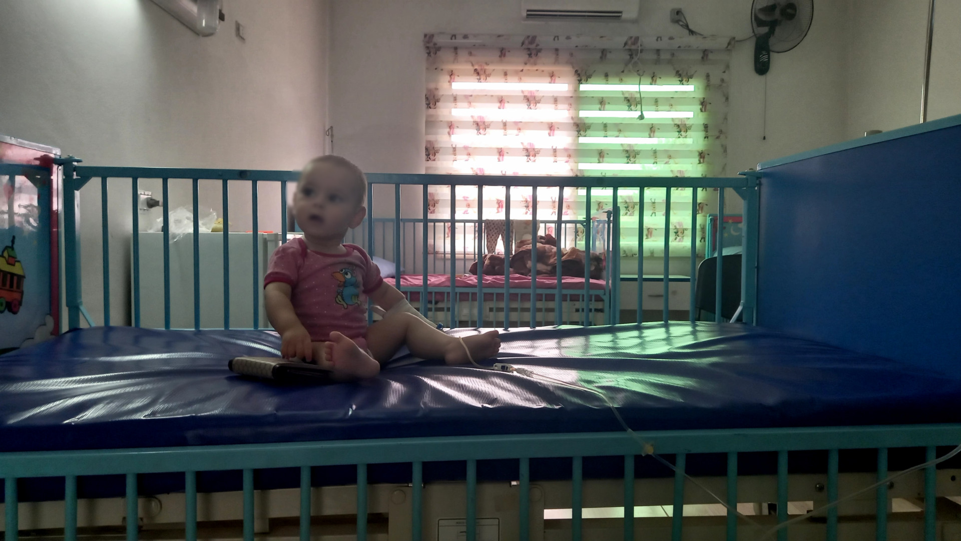 A little child with food poisoning in need of treatment