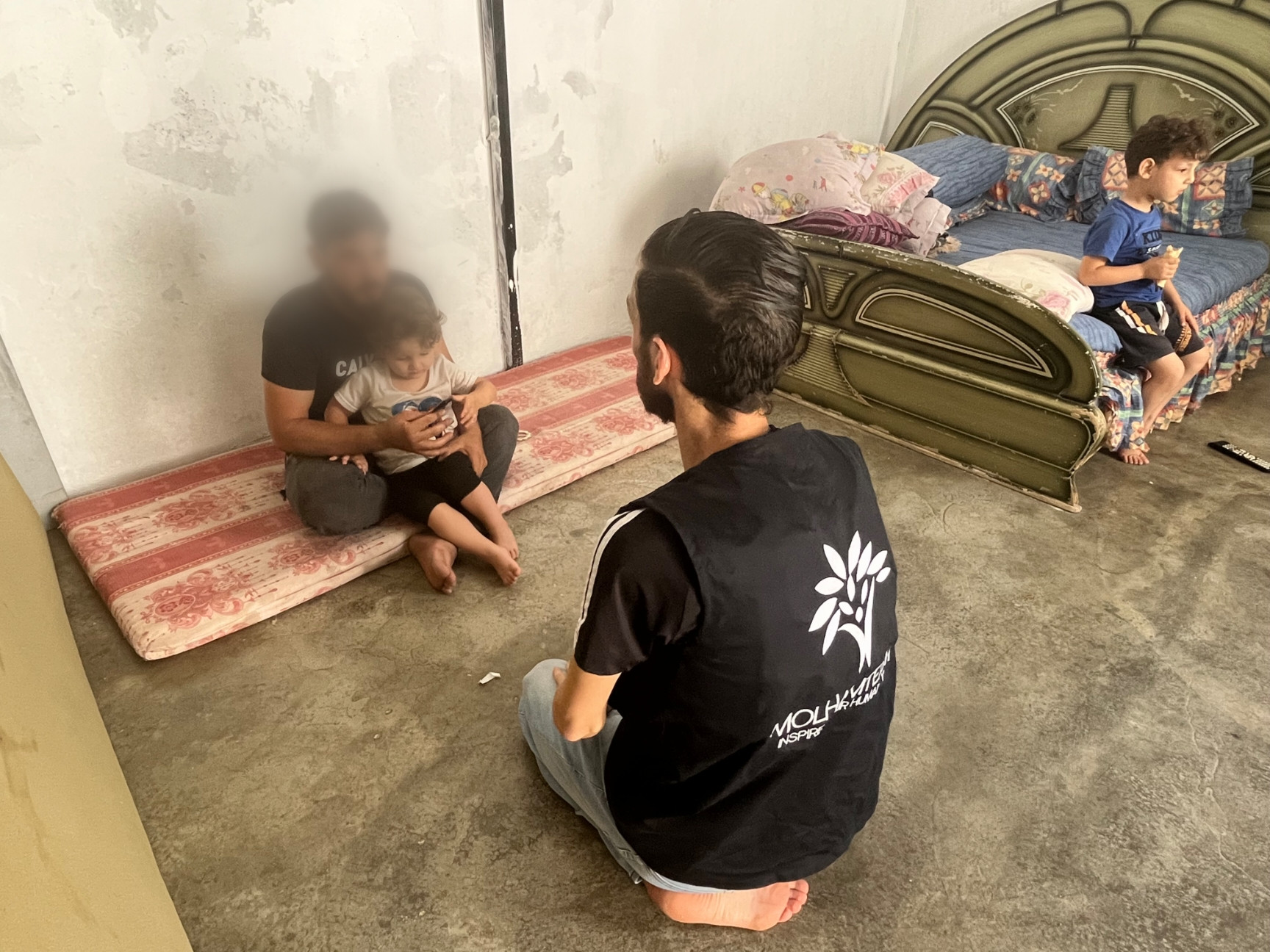 Ibrahim lives in a room cracked by the earthquake with low income.