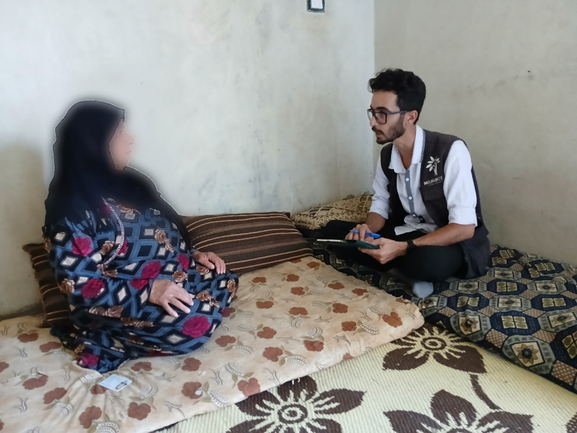 Three women in the country of displacement without a breadwinner