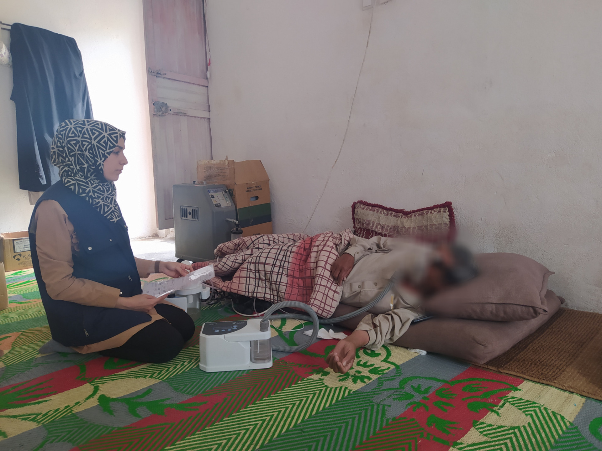 The sponser of the family suffers from a tracheostomy and cannot secure the family's needs