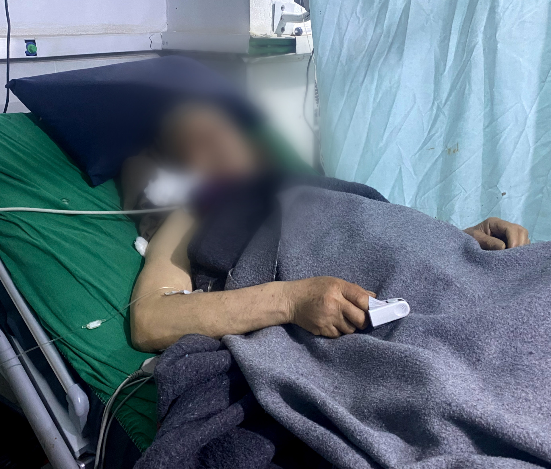 The elderly man’s body has been weakened by illness, in need of urgent surgery.