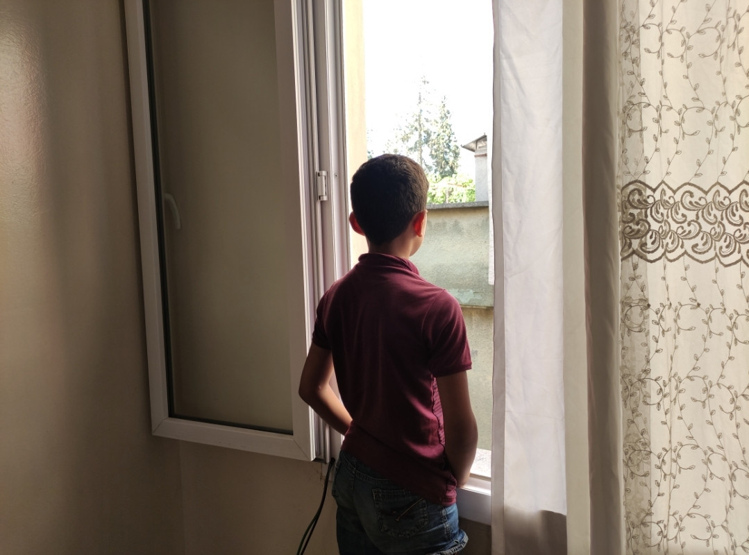 Nader, an orphan child from Aleppo