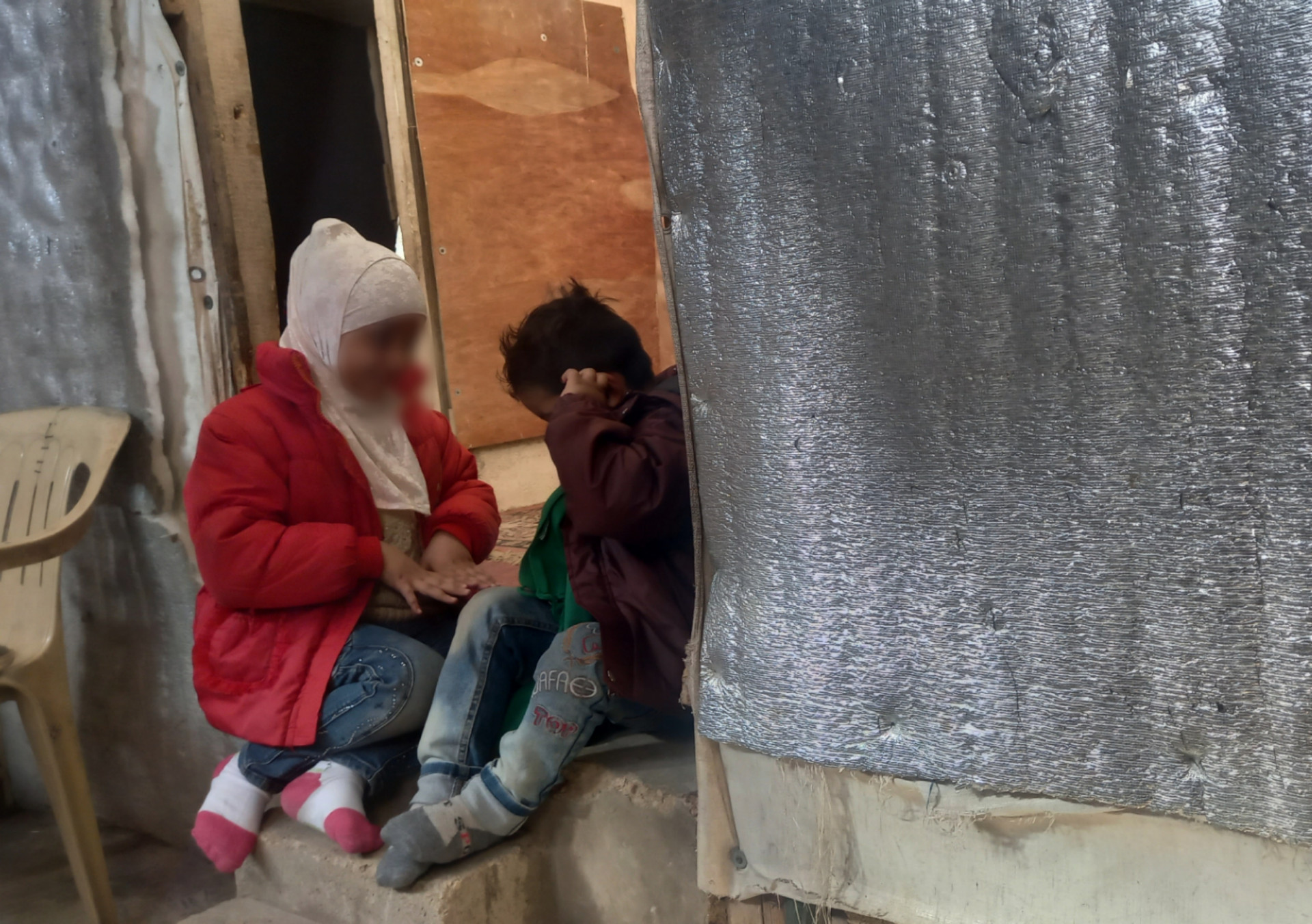 Jihan and her family live in a tent within poor conditions