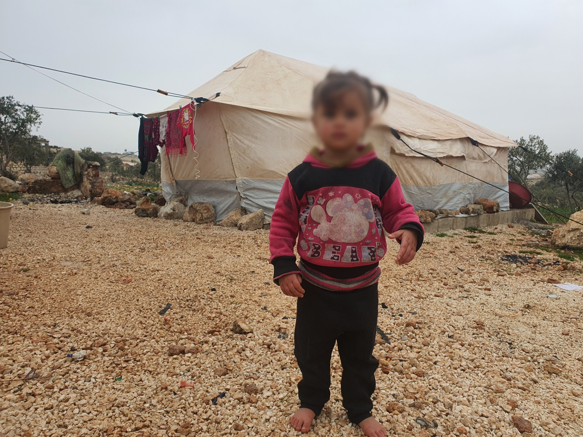 A child suffers from hunger while her father is disabled and her mom is blind