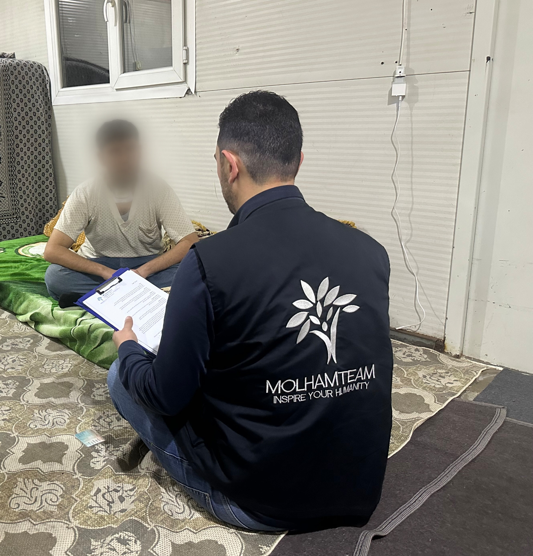 Bassam lives in his caravan after enduring immense hardships.
