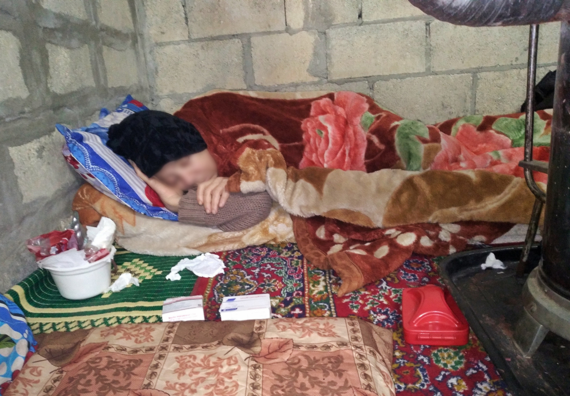 Amnah suffers with sickness and displacement