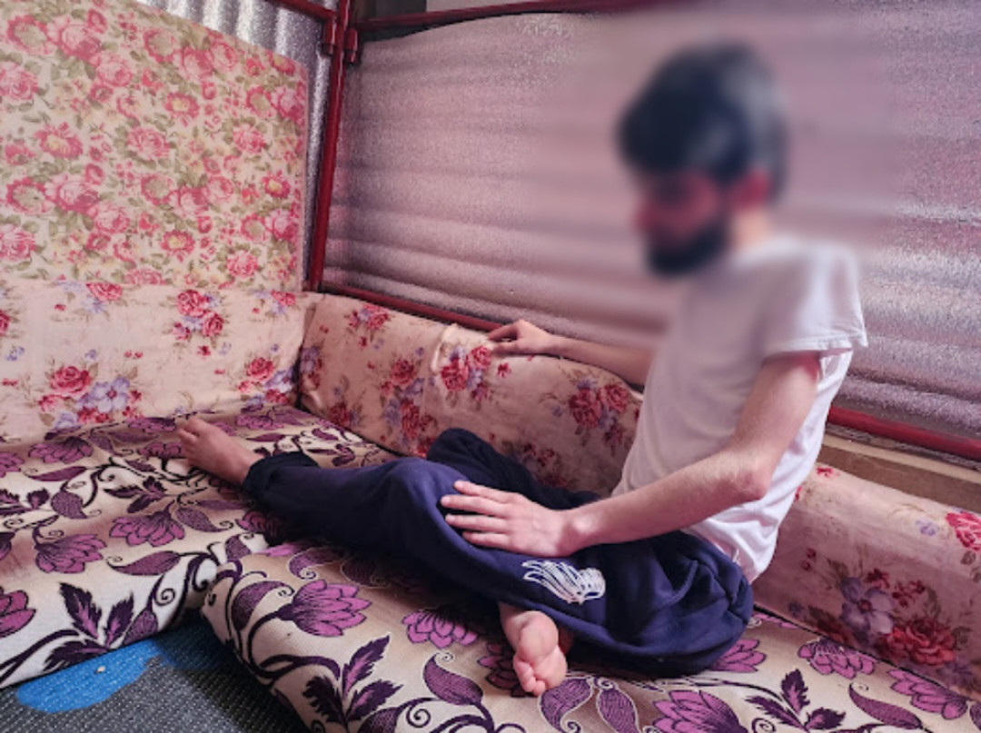 Sick children and harsh living conditions.