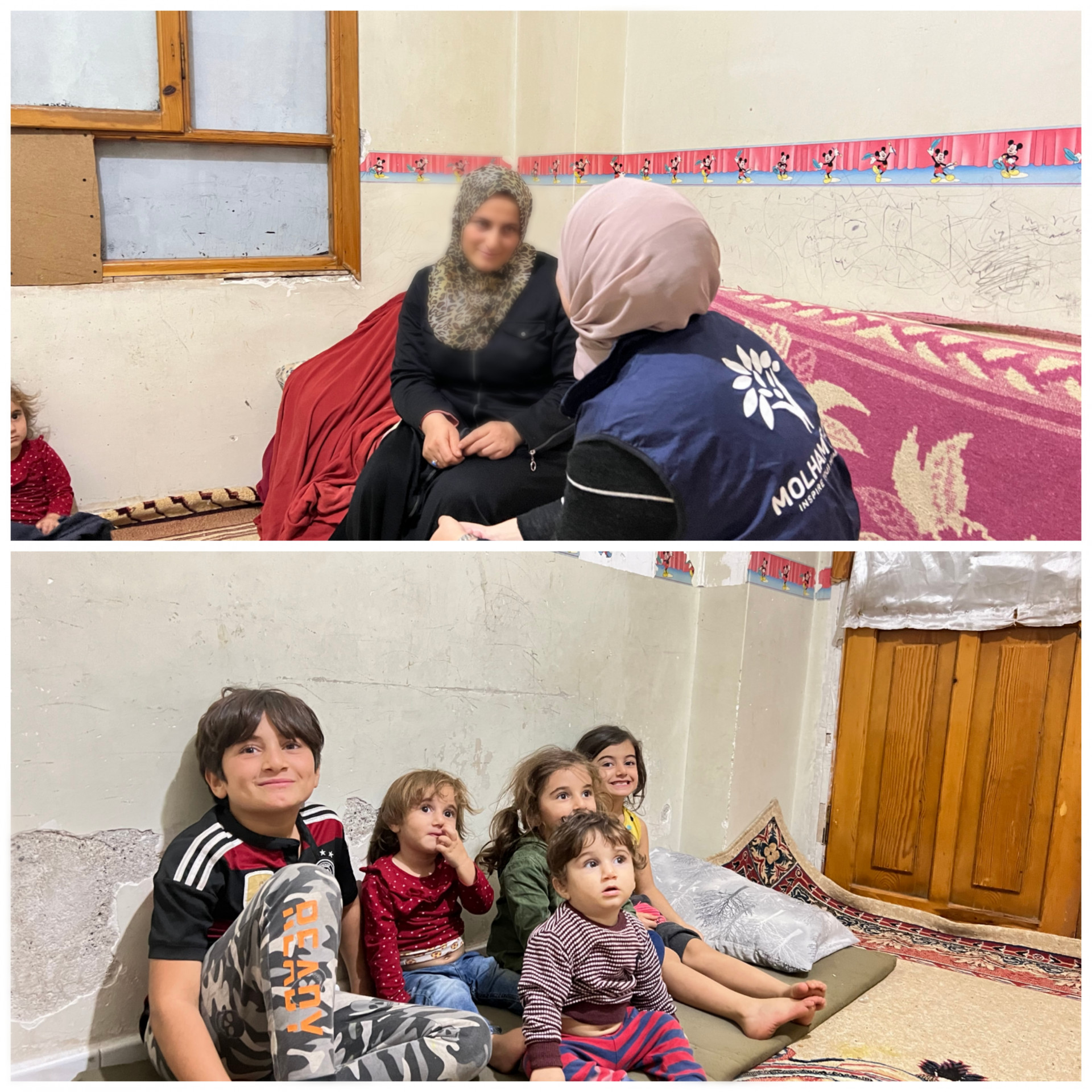 Mrs. Ghalia is alone with her children and homeless.
