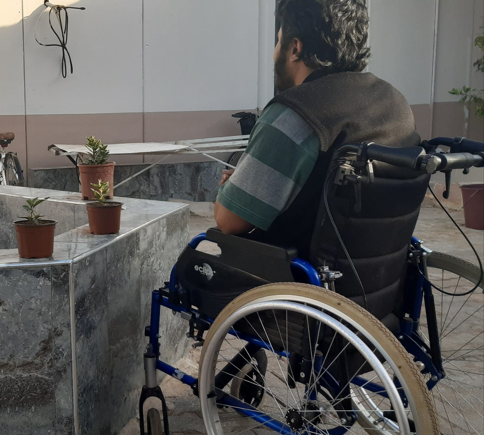 He needs a wheelchair