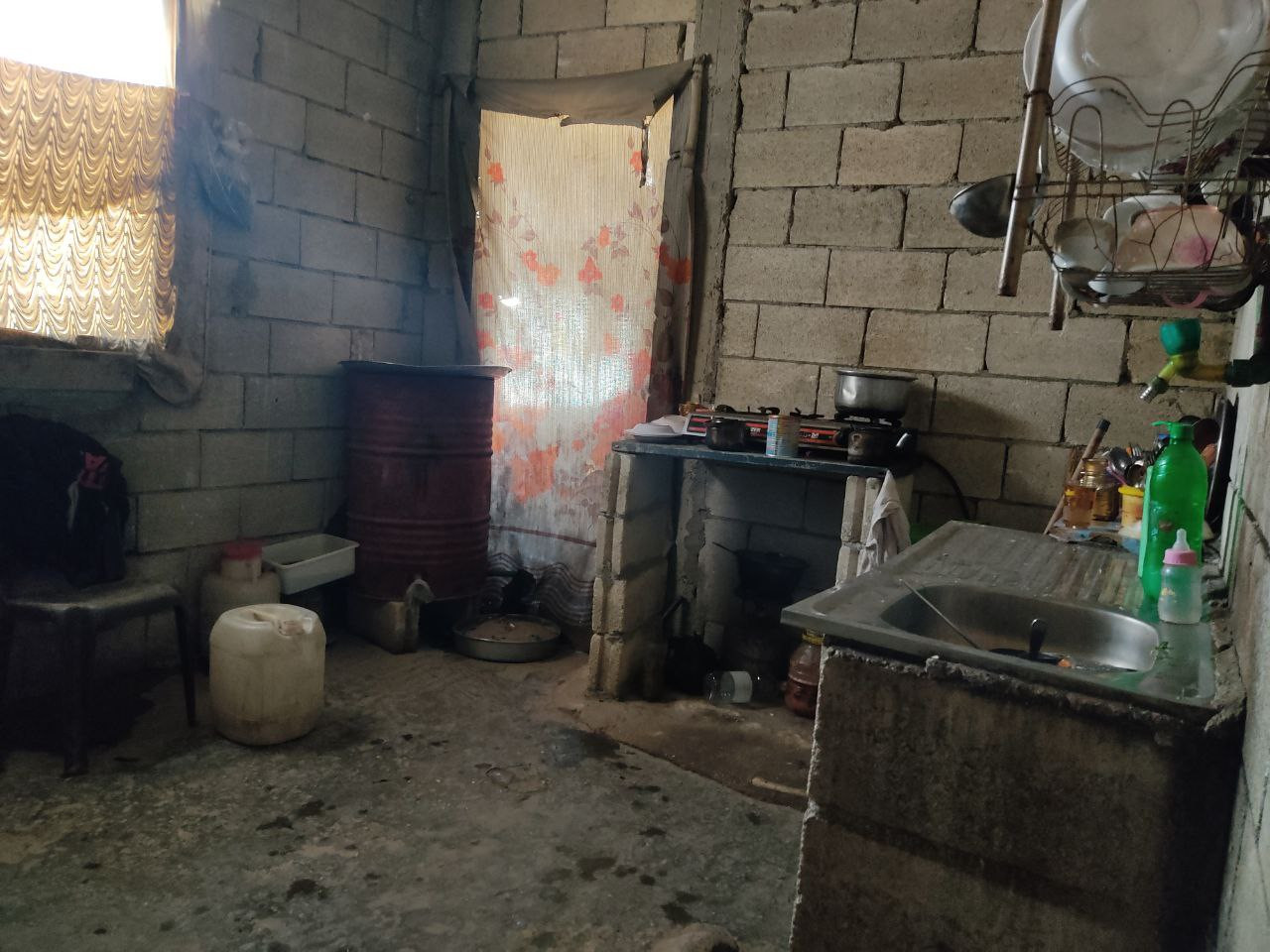 A displaced family needs shelter