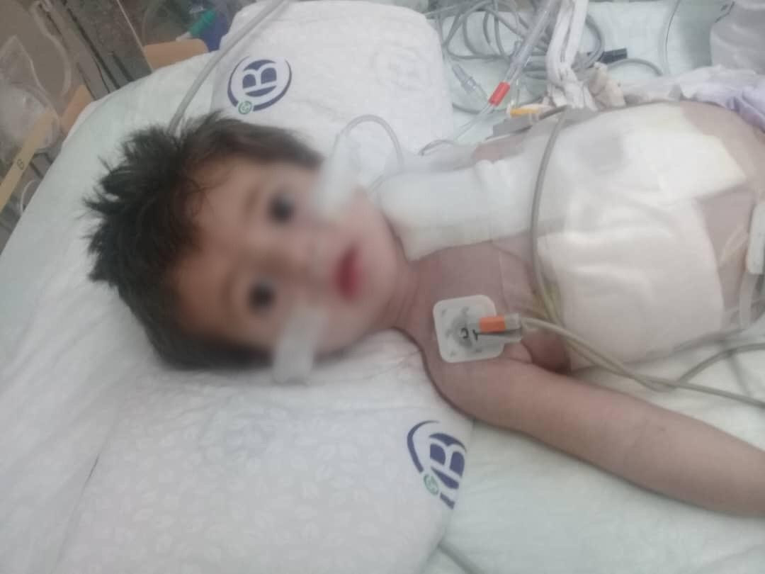 A newborn girl needs treatment expenses