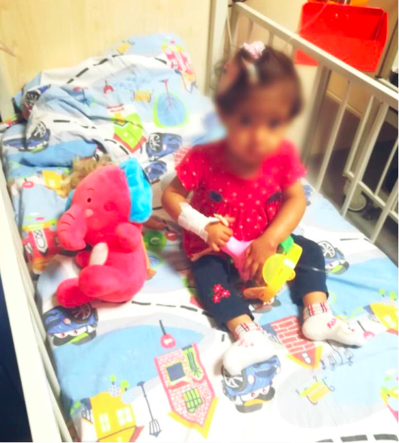 A child needs immunity injections