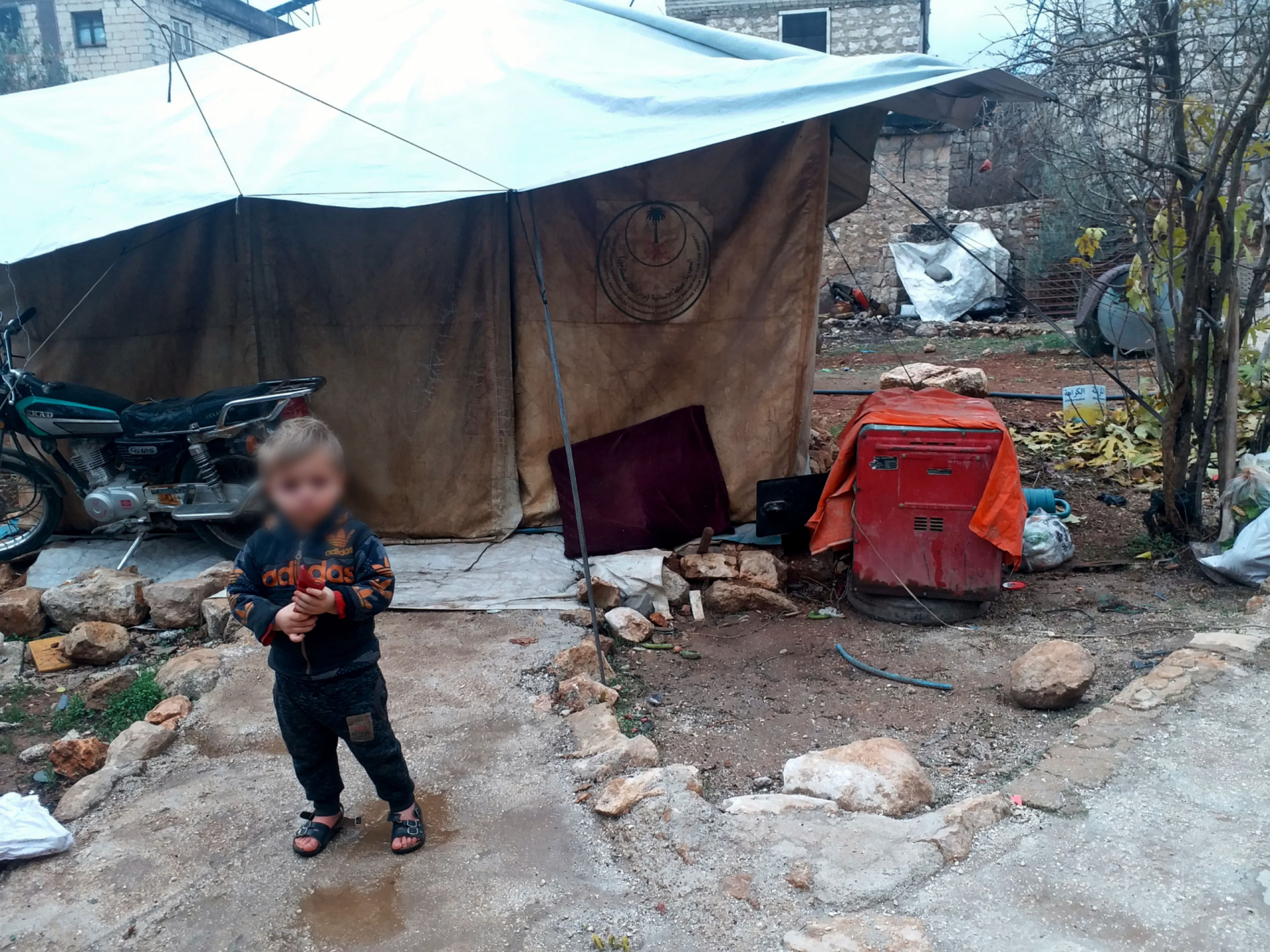 Muhammad's family lives under hard conditions due to illnesses and being displaced.
