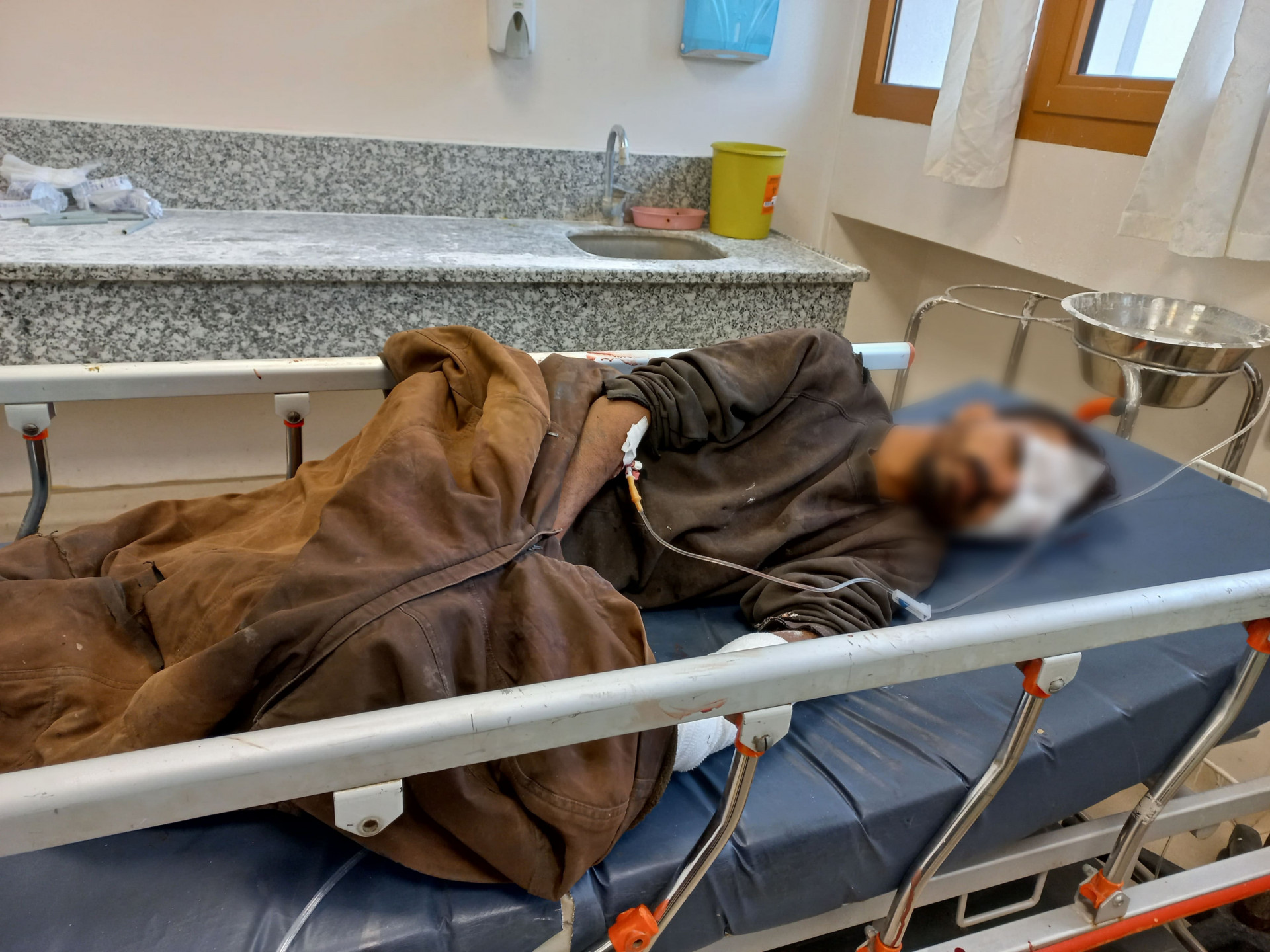 A young man suffers pains and needs help