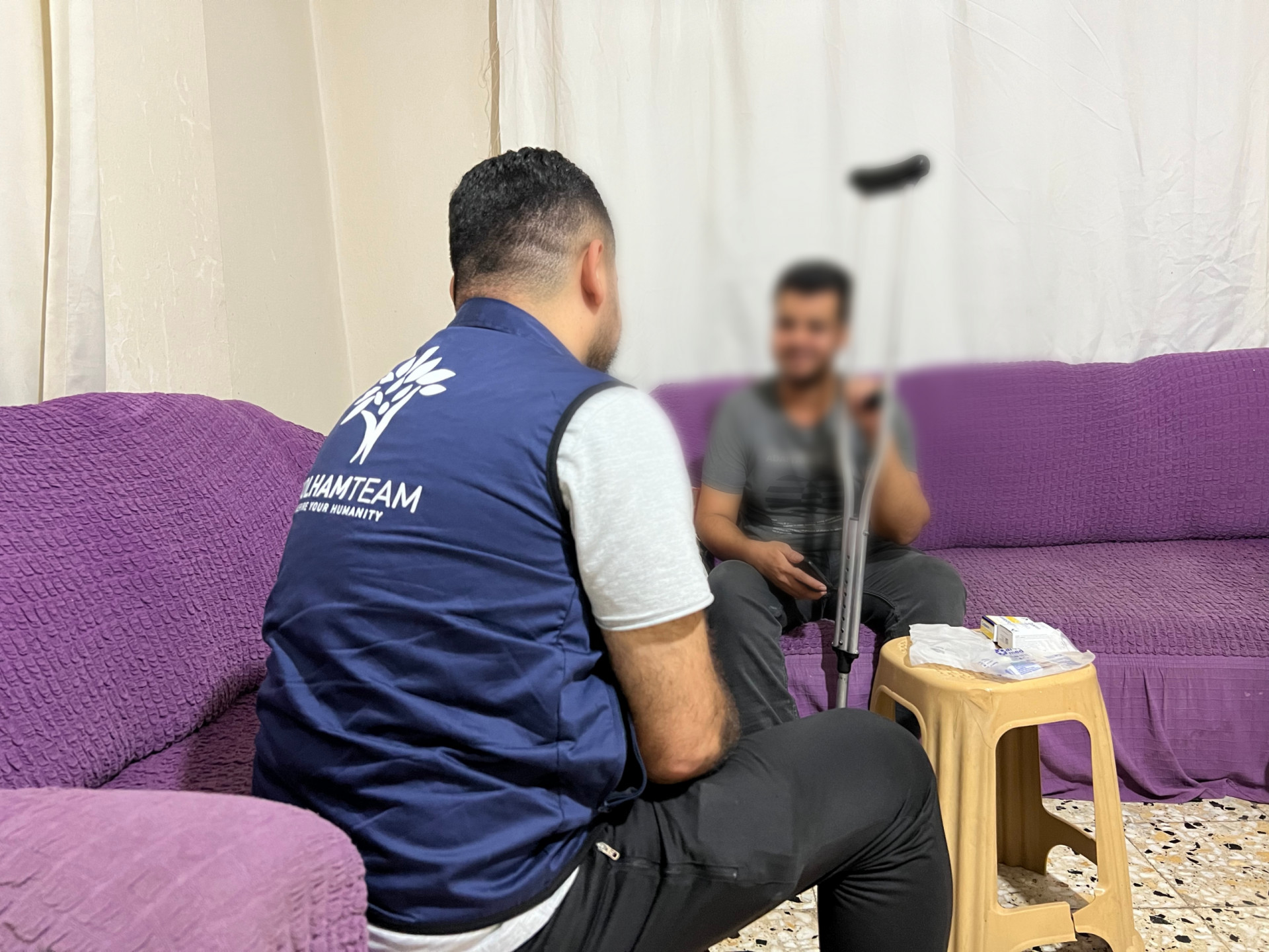 Muhammad suffers due to traffic accident and is helpless
